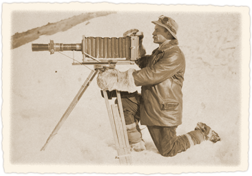 Herbert Ponting with his camera