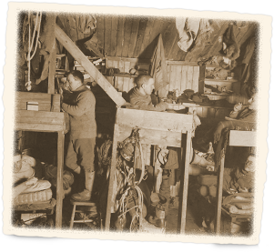 Interior of the hut